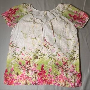 Hester & Orchard Peasant Blouse Women’s Medium Floral Boho Cottagecore Top